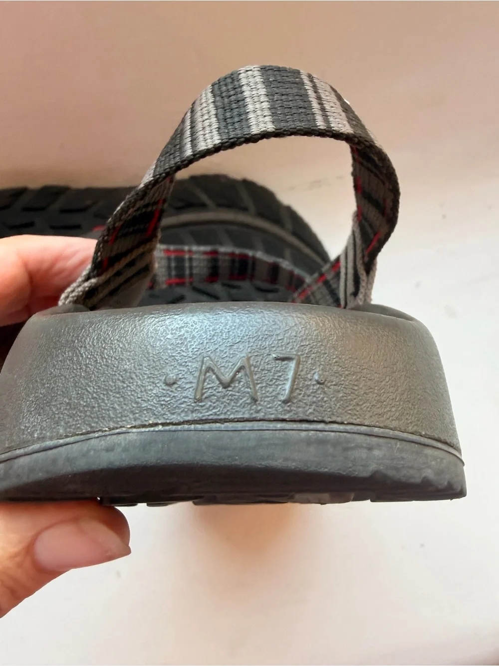 Chaco Men's Black and Gray Striped Sandals